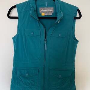 Eddie Bauer Travex Atlas 2.0 Women's Navy Blue Utility Cargo Travel Vest